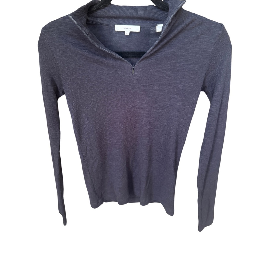 Vince Navy Zip-Up Sweater